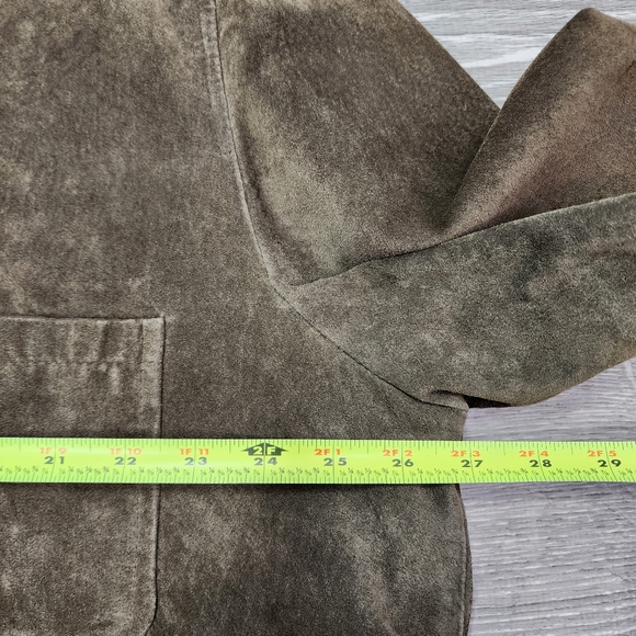 NEWPORT HARBOR Brown Suede Leather Mid Coat Jacket Men's Size XXL - Picture 10 of 16